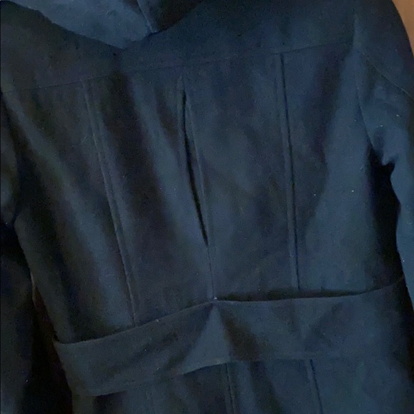 American Eagle black wool fur hooded toggle jacket - Picture 8 of 8